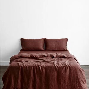 Bed Threads - King/Cali King Cacao Duvet Cover & Shams - 100% French Flax Linen